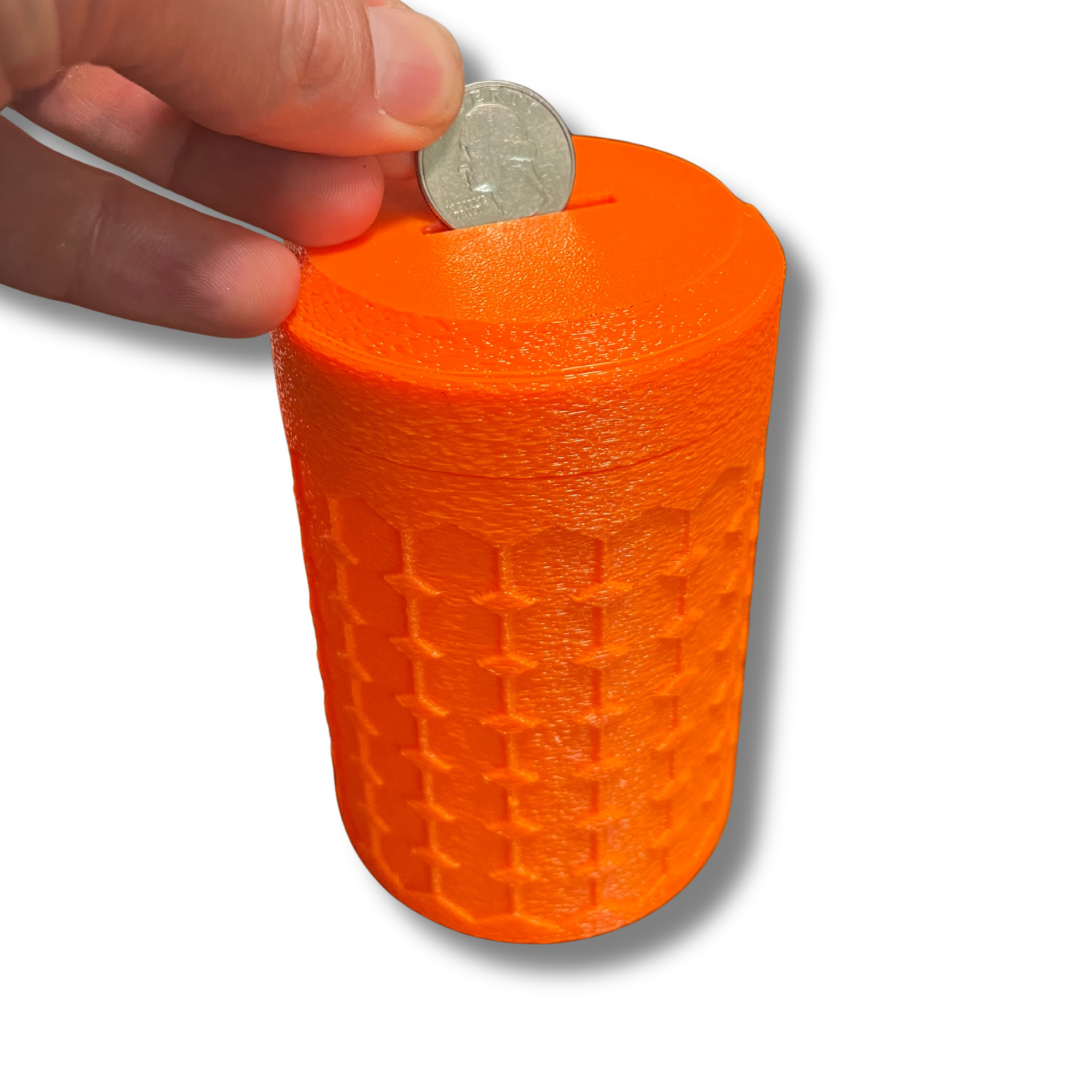 Orange Triple Thread coin storage cylinder